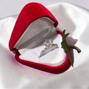 TU.LUXE Ring with Red Velvet Strawberry Ring Box size 7